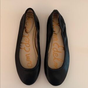 Sam Edelman Fritz Black Leather Ballet Flat Size 5 NWT Classic Minimalist